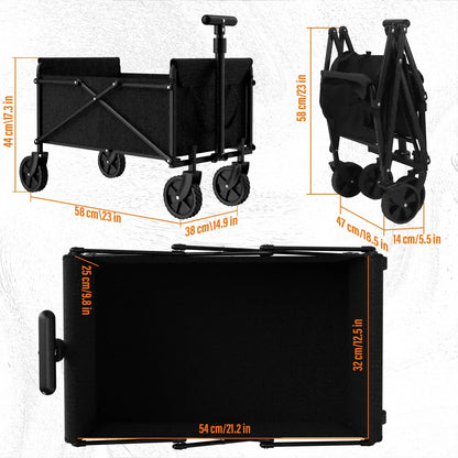 Outdoor Camping Handcart – Foldable Wheels for Easy One-Hand Operation, Portable Cargo Transport for Hiking & Adventures