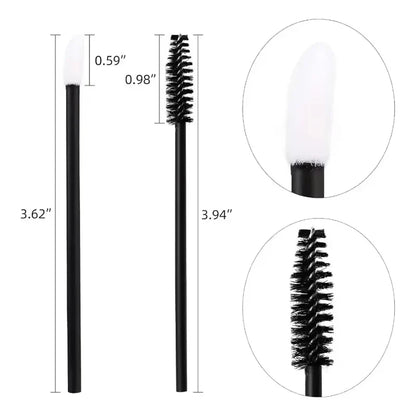 50/1000pcs Disposable Eyelash Brushes - Mascara Wands, Eyebrow Spoolie Applicators & Makeup Extension Tools