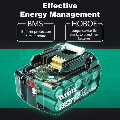 100% Original Makita 18V Lithium Battery – 6Ah/5Ah/3Ah Compatible with DTW700, DDF487, DTD173, DGA404, HR140D, DJV182 Tools