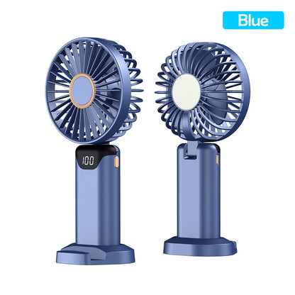 Portable Mini USB Fan – Handheld & Desktop Fan with Phone Holder, 3-Speed Adjustable Wind, Long Battery Life, Multi-Function Cooling Fan