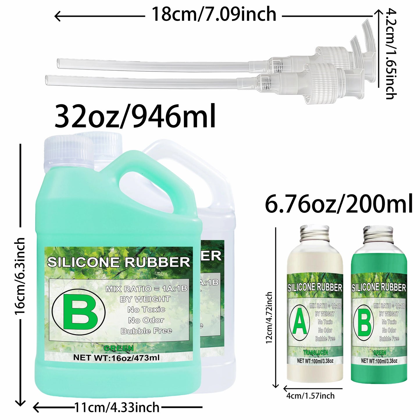 20A Silicone Mold Making Kit 32oz – Green Liquid Rubber, Fast Cure Mold Maker for Resin Casting & DIY Craft Molds