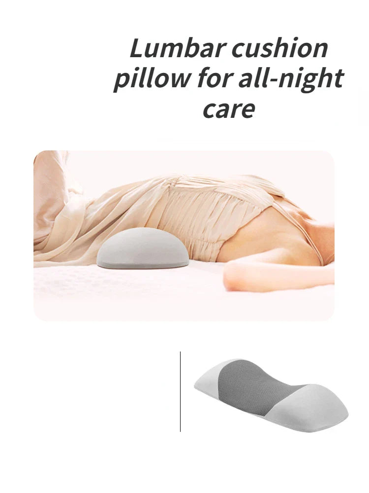 Memory Foam Lumbar Support Pillow — Back & Waist Cushion for Sleeping, Bed Support for Back Sleepers