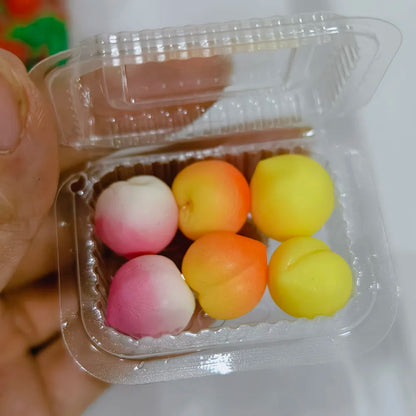 1/6 Miniature Dollhouse Fruit Set – Mini Peach & Grape with Box for Blythe, OB11, BJD Dolls
