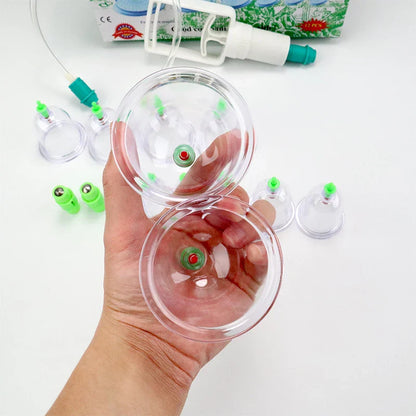 12/6 Pcs Jar Vacuum Cupping Set – Meridian Therapy & Acupuncture Suction Cups for Anti-Cellulite Body Massage