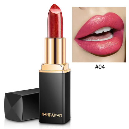 Handaiyan 9 Colors Lipstick – Glitter, Matte, Velvet, Nude, Shimmer, Sexy Red, Long-Lasting, Waterproof Professional Makeup