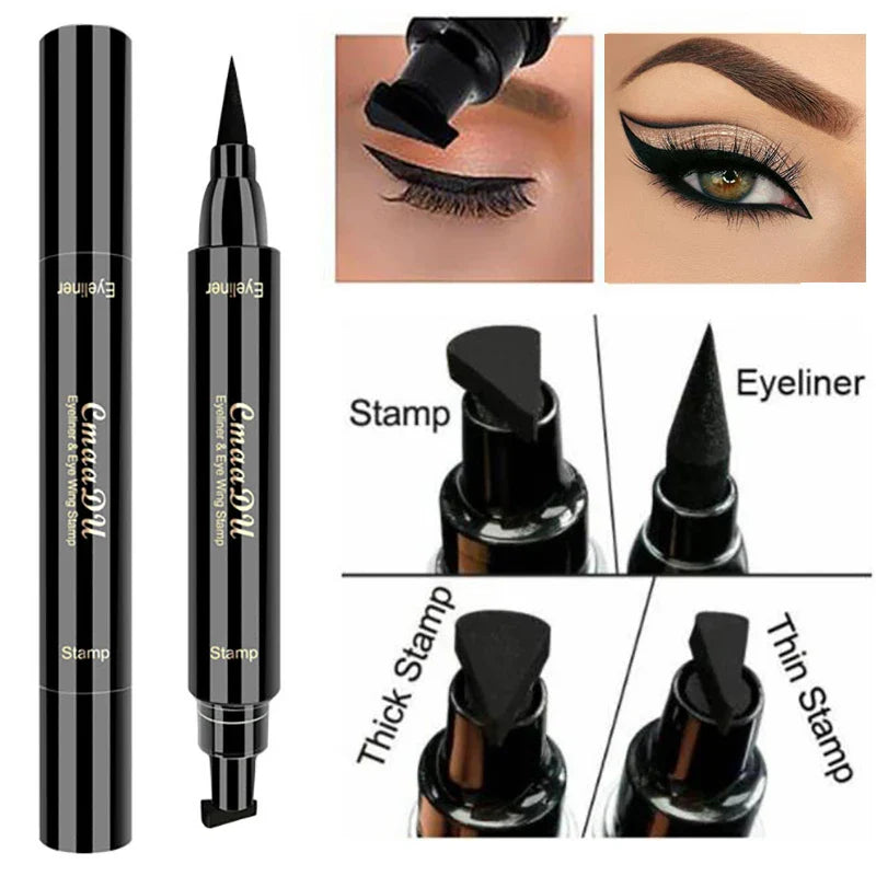 Big Seal Waterproof Liquid Eyeliner Pen – Fast-Dry Black Double-Ended Eye Liner Pencil Cosmetic