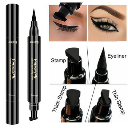 Big Seal Waterproof Liquid Eyeliner Pen – Fast-Dry Black Double-Ended Eye Liner Pencil Cosmetic