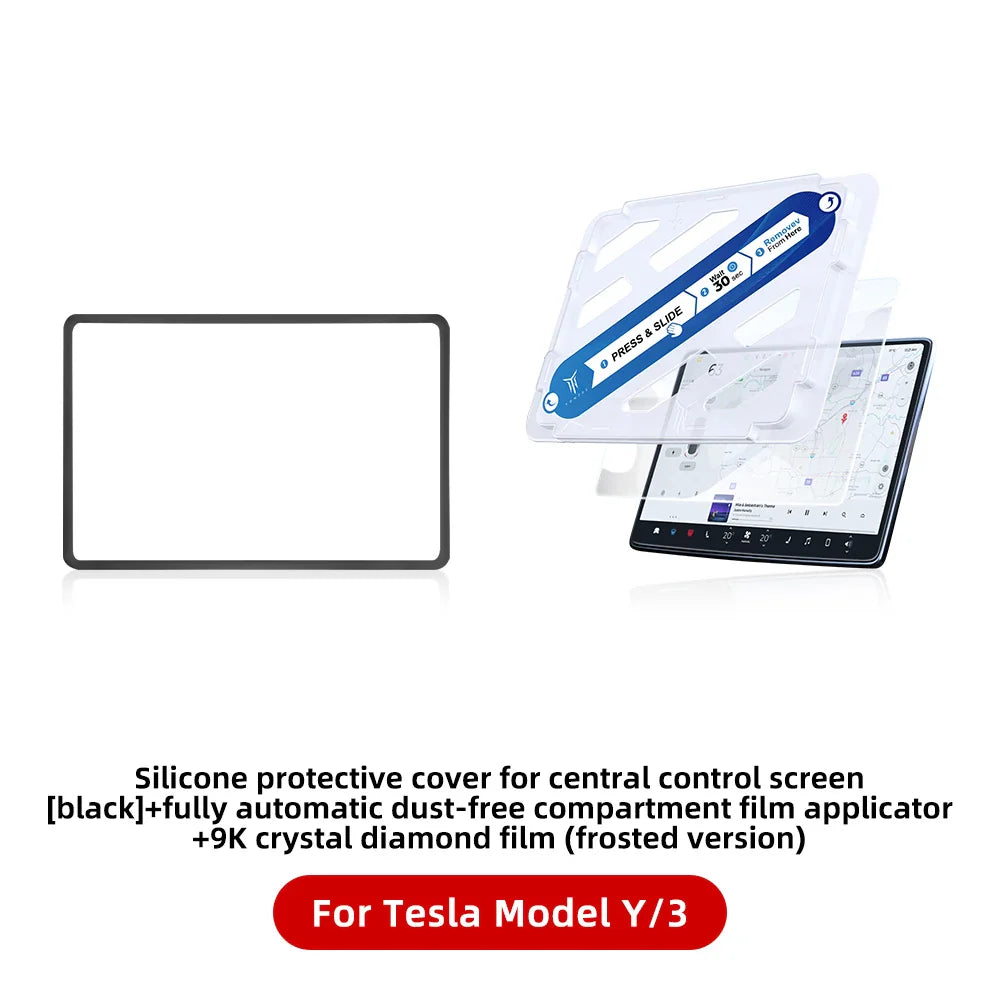 YZ Tempered Glass Screen Protector for Tesla Model 3/Y – Anti-Glare HD Center Console Film Protection Accessories