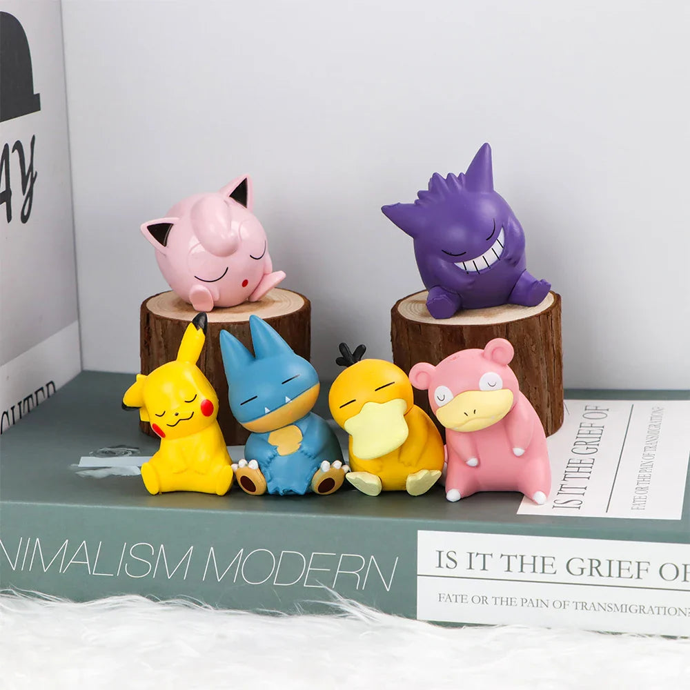 Pokemon Figure Toy Set – Sylveon, Mew, Fuecoco, Plusle, Minun | 4-6pcs Cute Collectible Desktop Decorations with Box
