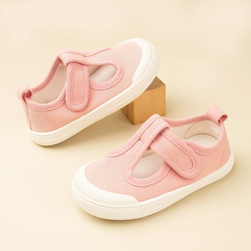 Spring & Autumn Kids Canvas Shoes — Personalized T-Shaped Breathable Sneakers for Children, Model EW8268