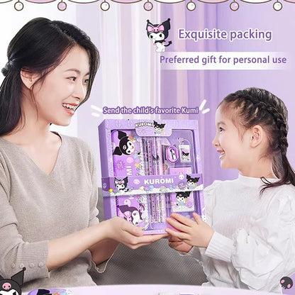 Sanrio Learning Stationery Set – Kuromi, Melody & Cinnamoroll Cartoon Pencil and Eraser Gift Box for Kids