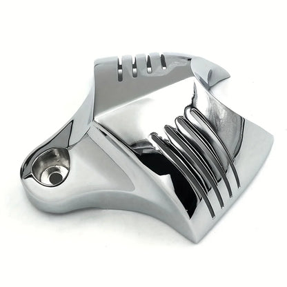 Motorcycle Big Twin Horn Cover – Black/Chrome Cowbell Horns for Harley Dyna Softail Sportster