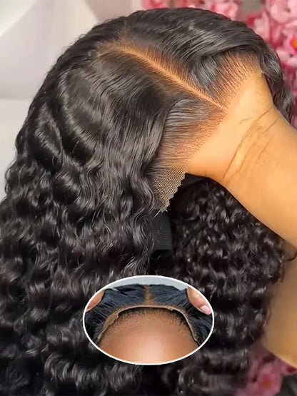 Water Wave Glueless Human Hair Wig – Curly 13x6/13x4 HD Frontal, 250% Density Deep Wave, 7x5 HD Lace Closure, CEXXY Sale