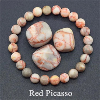 8MM Natural Epidote Zoisite & Lava Stone Bead Bracelet - Tiger Eye & Quartz Jewelry for Women