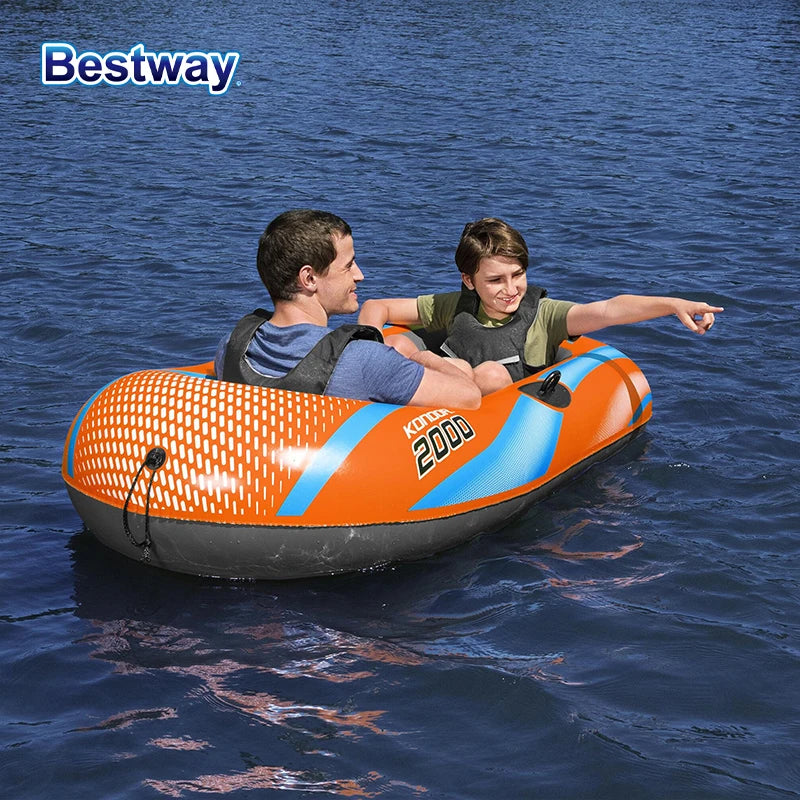 Bestway 61136/61140/61142/61146 Heavy-Duty Inflatable Kayak – 1-3 Person PVC Rafting Boat for Adventure & Thrilling Rides
