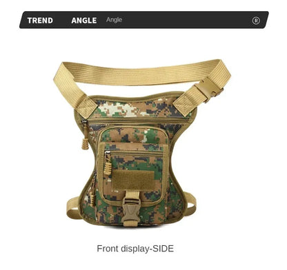 Camouflage Motorcycle Drop Leg Bag – Waterproof, Multifunctional Waist Bag for Travel, Hiking & Outdoor Riding