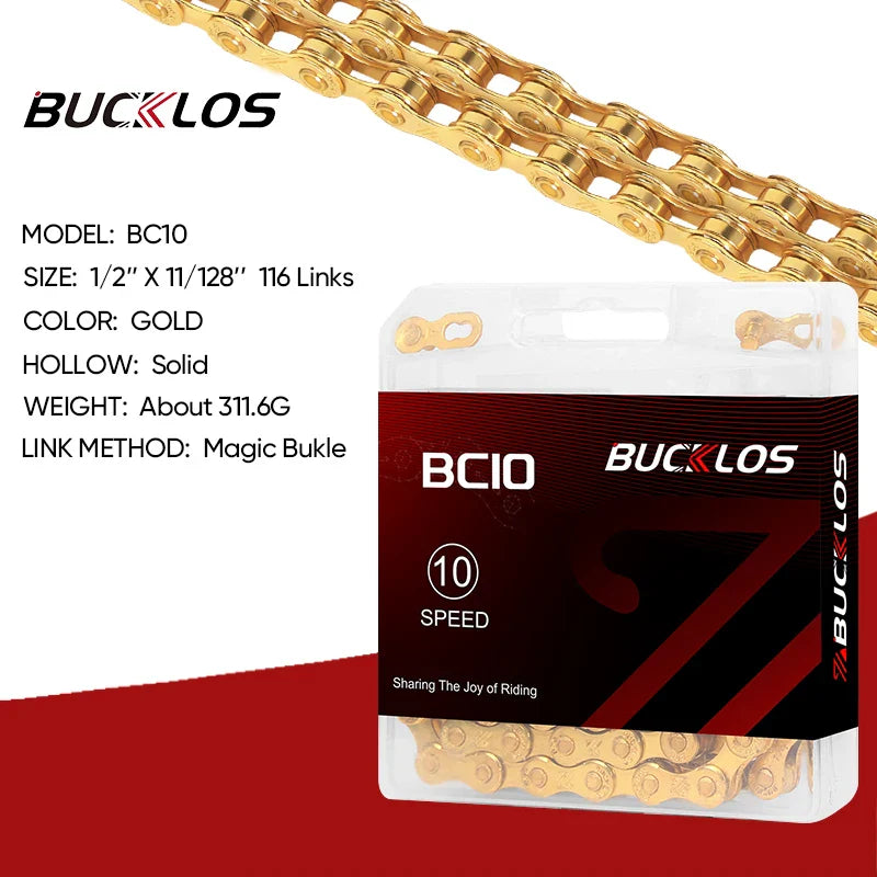 BUCKLOS MTB Bike Chain – 12 & 11 Speed Mountain & Road Bicycle Chain, Compatible with 8-12 Speed Cycling Parts