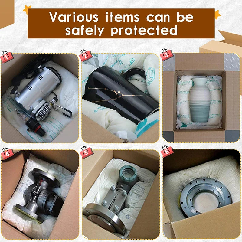 4pcs/8pcs Fragile Expanding Foam Protective Bags – Quick Foam Packing Wrap for Car Accessories & Glass Protection
