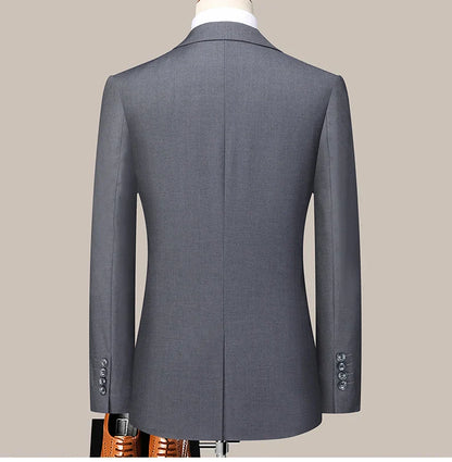 2023 Men’s Two-Button Wedding Suit — Korean Slim Fit Fashion Business Formal Two-Piece Set (Blazer + Trousers)