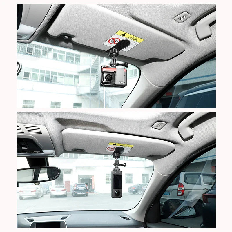 Car Camera Mount Sun Visor Clip – Holder for GoPro Hero 9-13, DJI Osmo Action 3-5 & Insta360 X3/X4 Accessories
