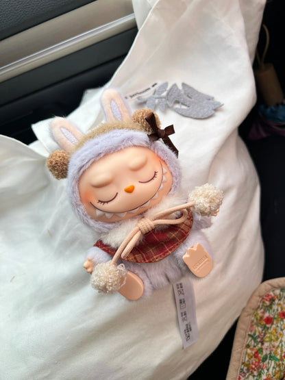 17cm Labubu Plush Doll Clothes – Macaron Outfit, Hair Accessories, DIY Clothing for V1 V2 Dolls & Kids Gift
