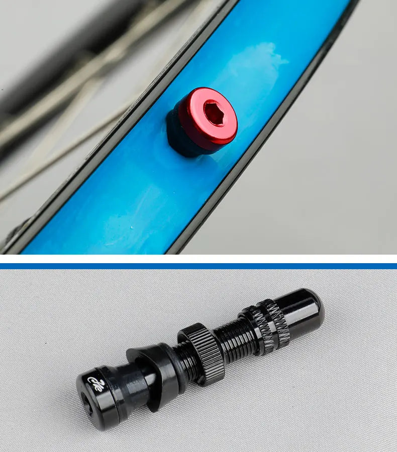 Deemount 2PCS Bicycle Tubeless Schrader Valves — Brass Core CNC Anodized MTB & Road Bike Rim Nipple
