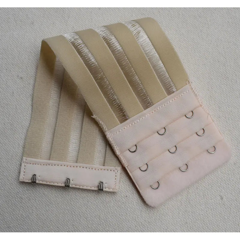 15cm/20cm Bra Extension Straps for Women – Elastic Adjustable Extenders with 3 or 4 Buckles & Hook Clips