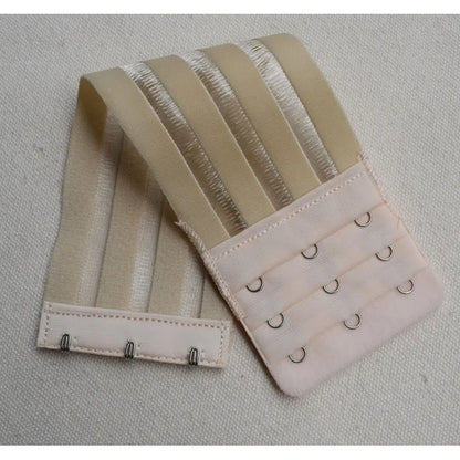 15cm/20cm Bra Extension Straps for Women – Elastic Adjustable Extenders with 3 or 4 Buckles & Hook Clips