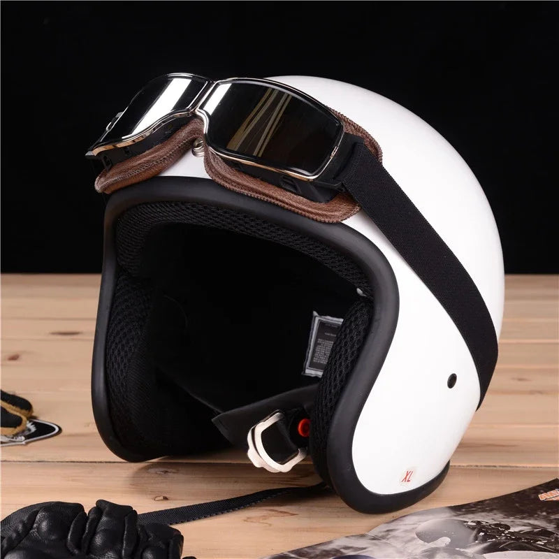 Windproof Motorcycle Glasses: Retro Style Sunglasses with Folding Leather Frame - Universal Helmet Accessories for Riders