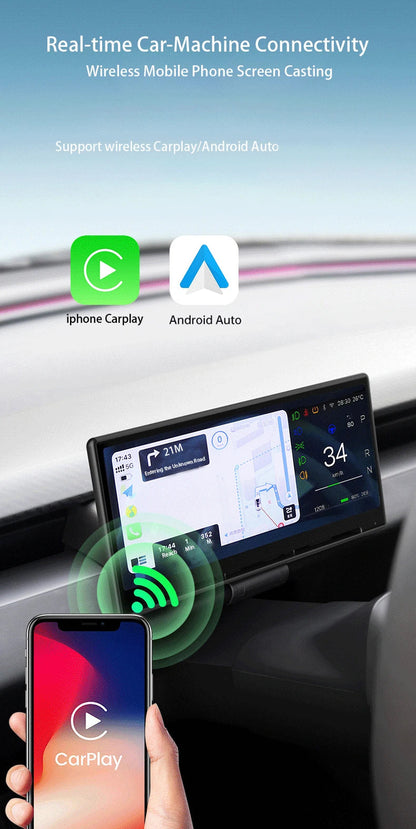 CATRONICS Head-Up Display for Tesla Model 3/Y – 8.9-Inch Linux System with CarPlay, Energy Consumption & Driving Data Detection