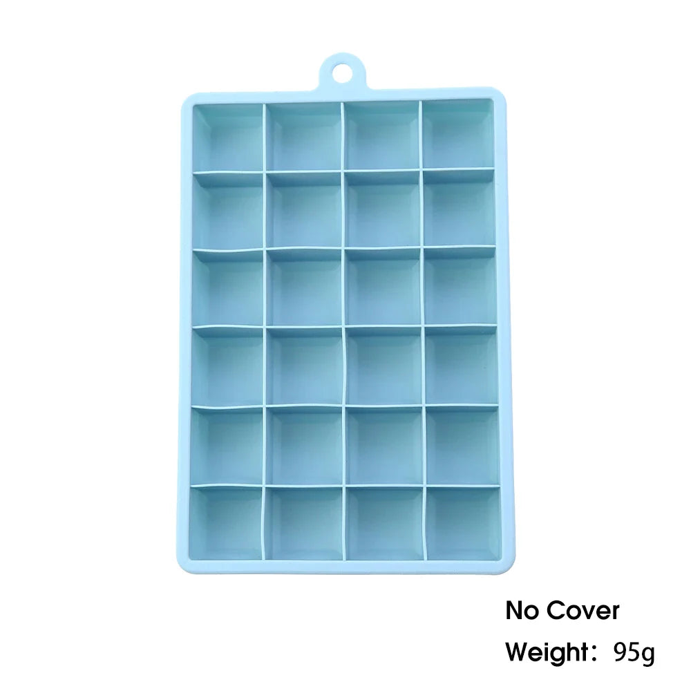 24-Hole Silicone Ice Tray — Square Mold for Ice, Food, Cheese, Jelly, with or without Lid