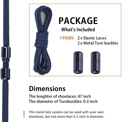 21 Colors No-Tie Elastic Shoelaces with Metal Lock - Round Lazy Laces for Children and Adults Sneakers, Unisex