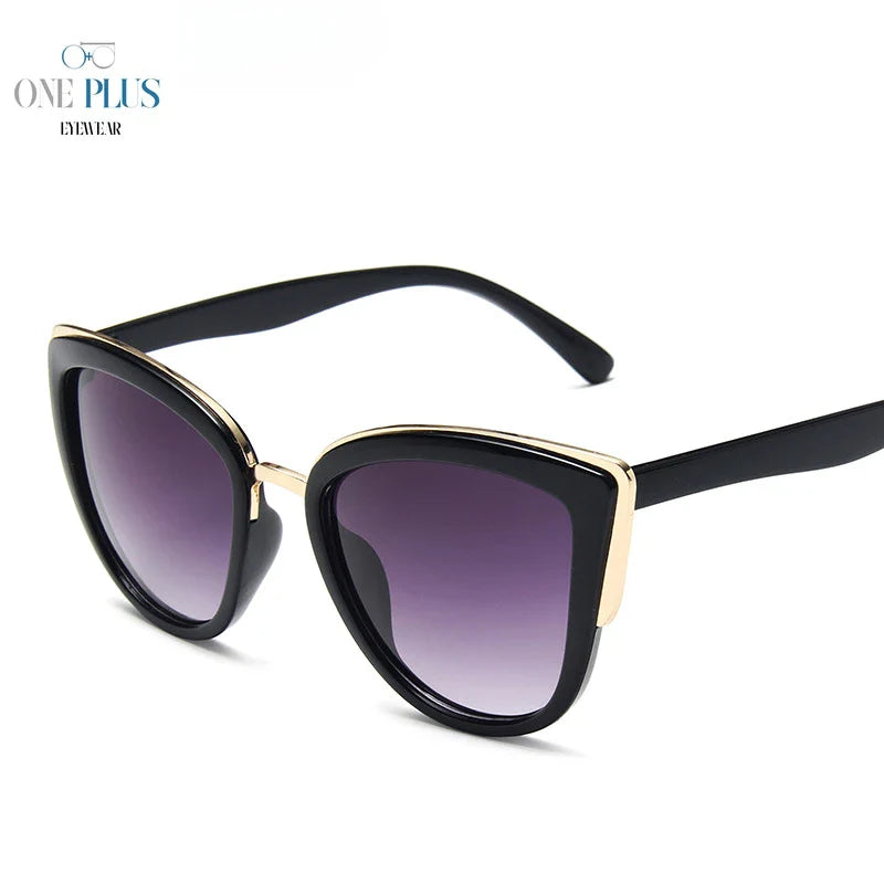 Women's Cat Eye Polarized Sunglasses - Luxury Black Metal Frame, Stylish & Fast-Selling Sunwear