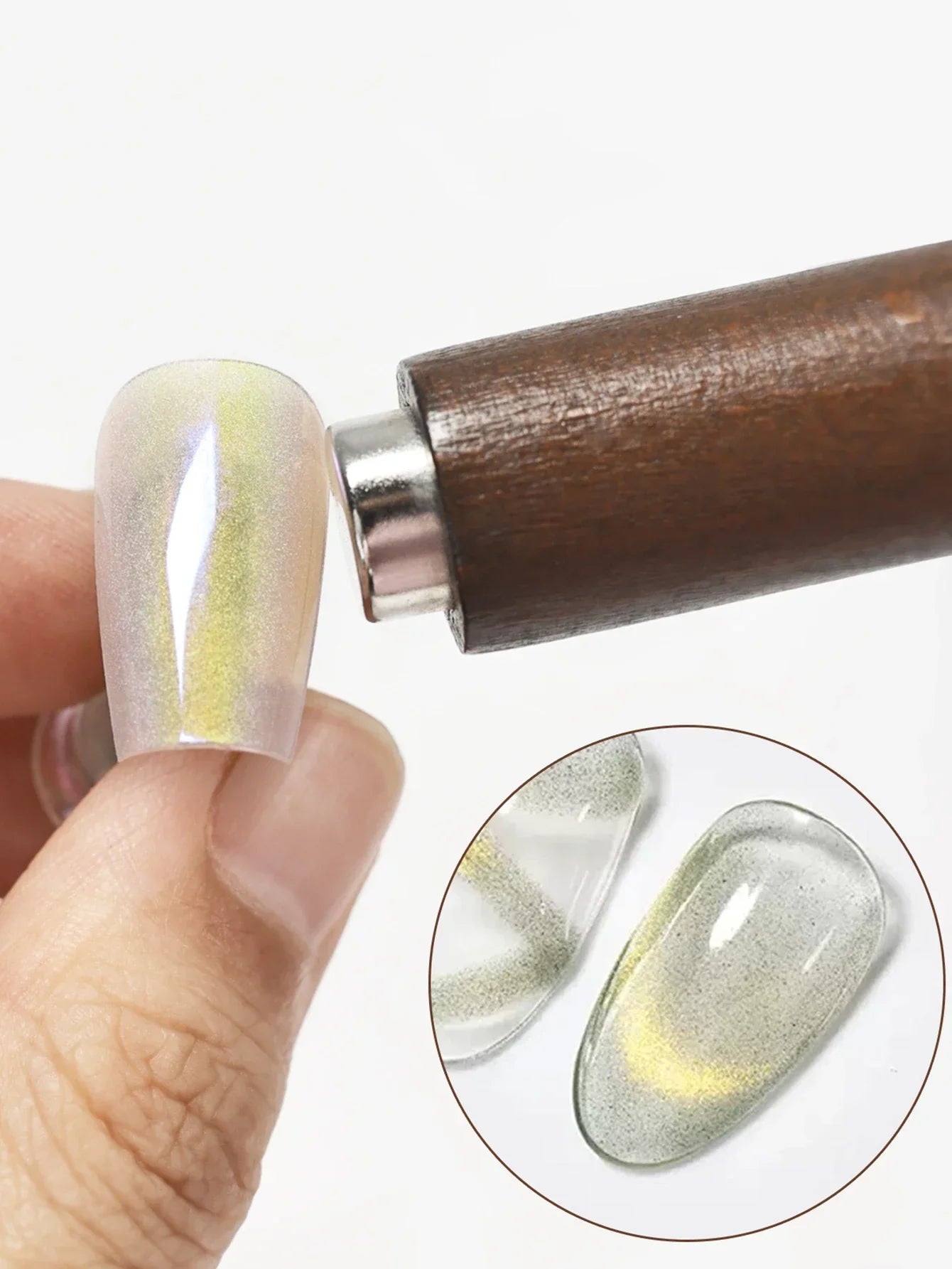 3 in 1 Multi-Function Cat Eye Magnet for Nail Art - Strong Thick Cylindrical Magnetic Tool for Designs