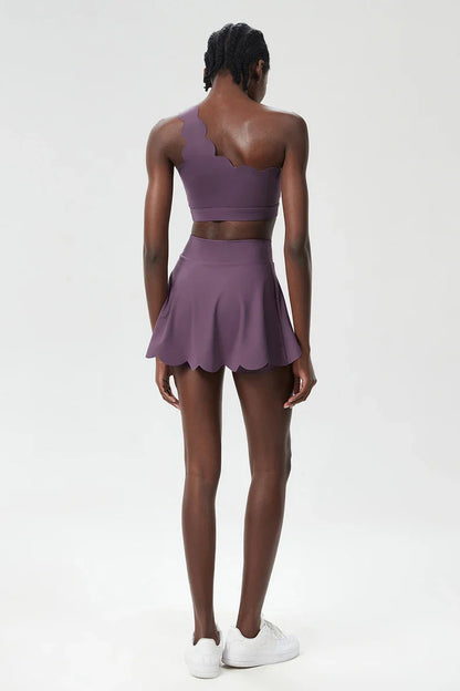 3-Piece Women’s Fitness Yoga Set – Breathable Quick-Dry Gym & Running Sportswear with Tennis Skirt