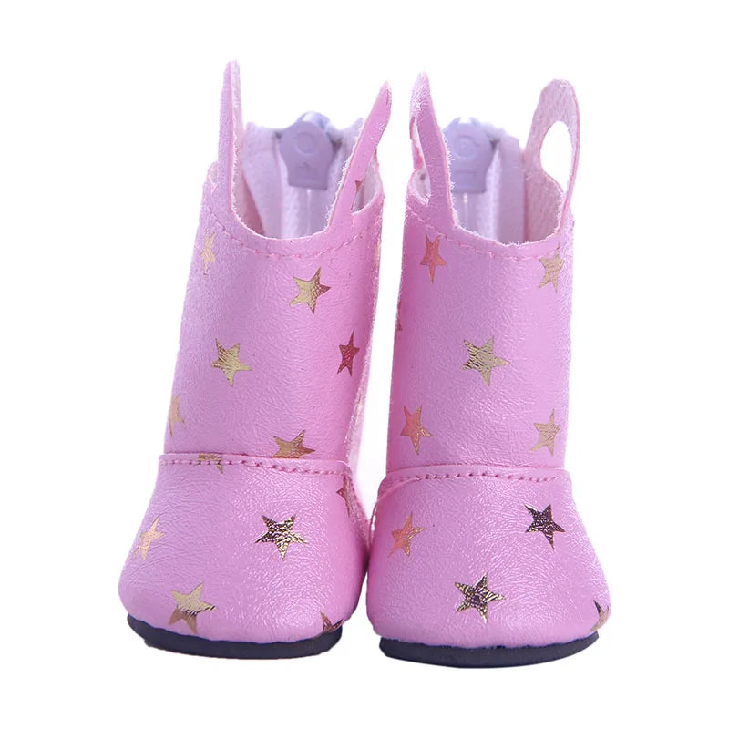 5CM Doll High-Top Boots – PU Shoes for 14.5" American & Paola Reina Dolls, 1/6 BJD Blythe & EXO Doll Accessories