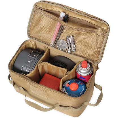 Outdoor Camping Gas Tank & Tool Storage Bag – Large Capacity Bag for Gas Canister, Ground Nails, and Cookware