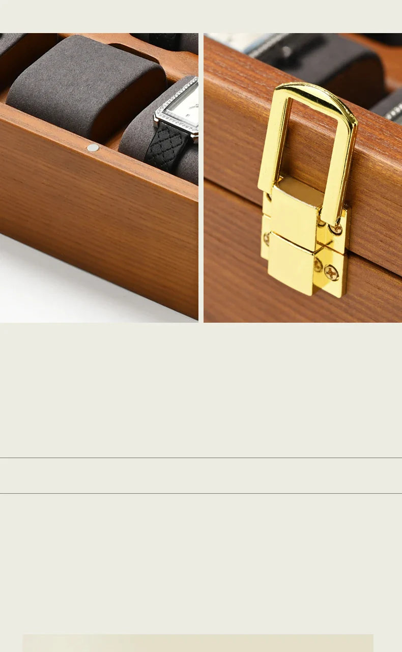 Oirlv 10-Slot Watch Box – Large Multifunctional Jewelry & Watch Organizer Display Case