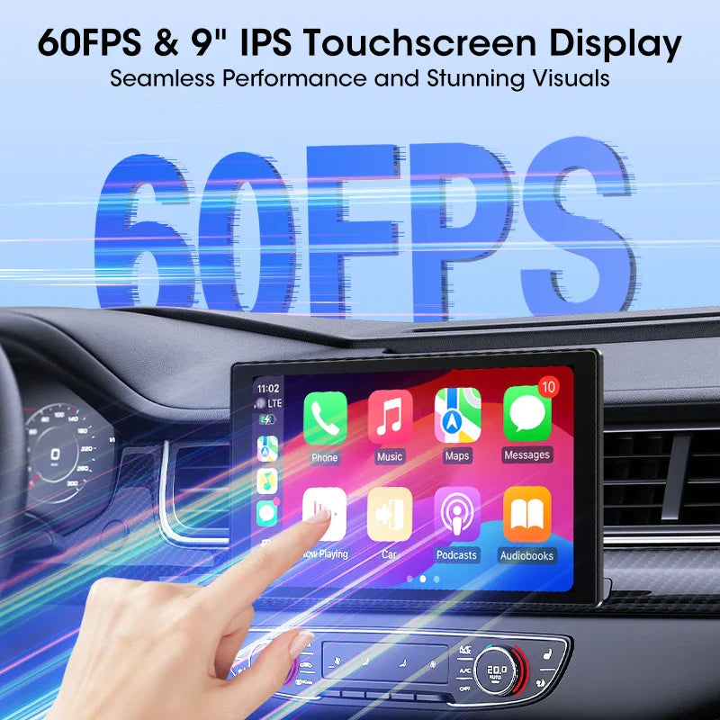 7/8/9'' Car Mirror Radio Display – Wireless CarPlay & Android Auto Multimedia Screen with Portrait & Landscape Support