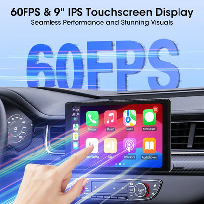7/8/9'' Car Mirror Radio Display – Wireless CarPlay & Android Auto Multimedia Screen with Portrait & Landscape Support