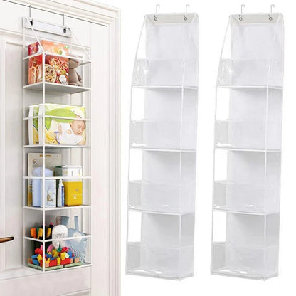 4-Layer Pink Foldable Hanging Storage Bag – Organizer for Bathroom, Snacks, Toys & Clothes