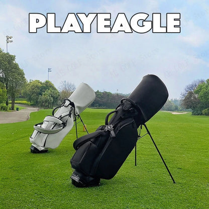 PLAYEAGLE Golf Stand Bag — Lightweight PU Leather Golf Bag with Stand, Multifunctional Golf Rack Bag for Men