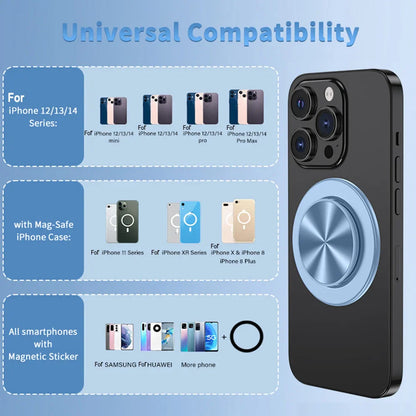 Socket Magnetic Phone Ring Grip - Strong Magnet Holder for iPhone 15, 14, 13, 12 Series, Foldable Phone Stand