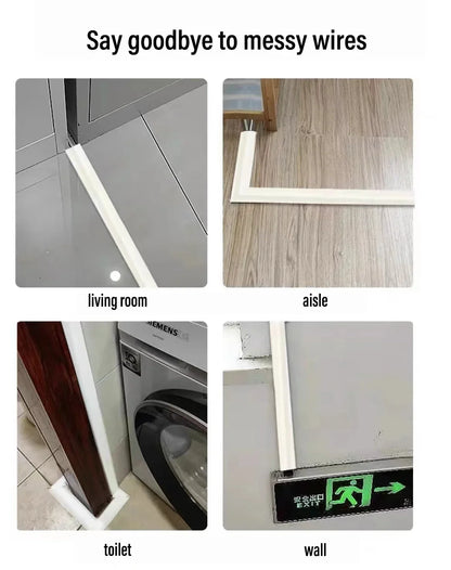 Self-Adhesive PVC Cable Protector Strip — Wire & Cord Insulation Cover, Wear-Resistant Trip Prevention Organizer