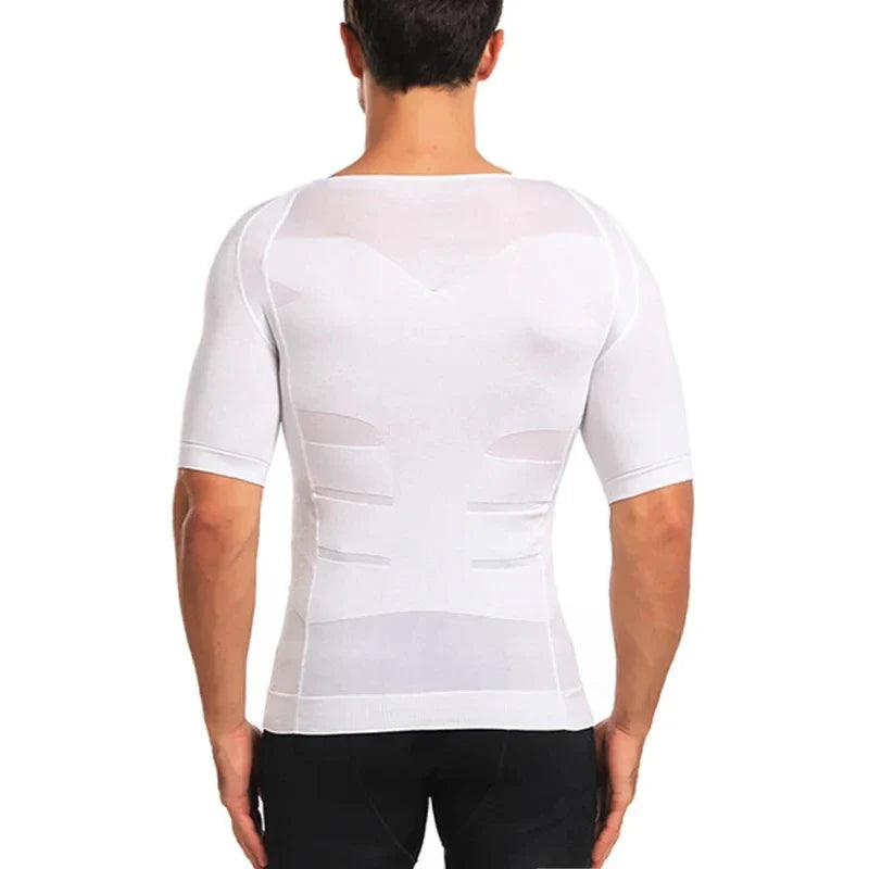 Men’s Slimming Compression Shaper Vest – Posture Support T-Shirt, Body Shaping & Tummy Control, Breathable Quick-Dry Under Shirt for Fitness & Daily Wear
