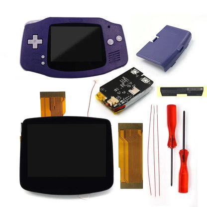 GBA V5 Laminated IPS LCD Backlight Kit – Built-In 1800mAh Rechargeable Battery with Type-C Port for Game Boy Advance