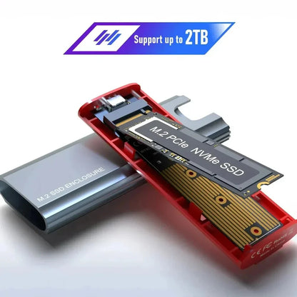 M2 SSD Case – M.2 NVMe SATA SSD Enclosure Adapter, 10Gbps USB 3.2 Gen2, USB-C External Enclosure, Supports M, B & B&M Keys