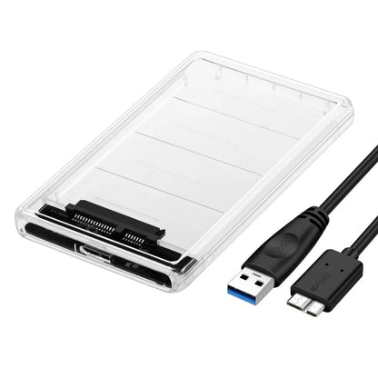 USB 3.0 to SATA III Hard Disk Case: 2.5 Inch HDD SSD Shell External Enclosure - Portable Hard Drive Box for Enhanced Storage and Protection