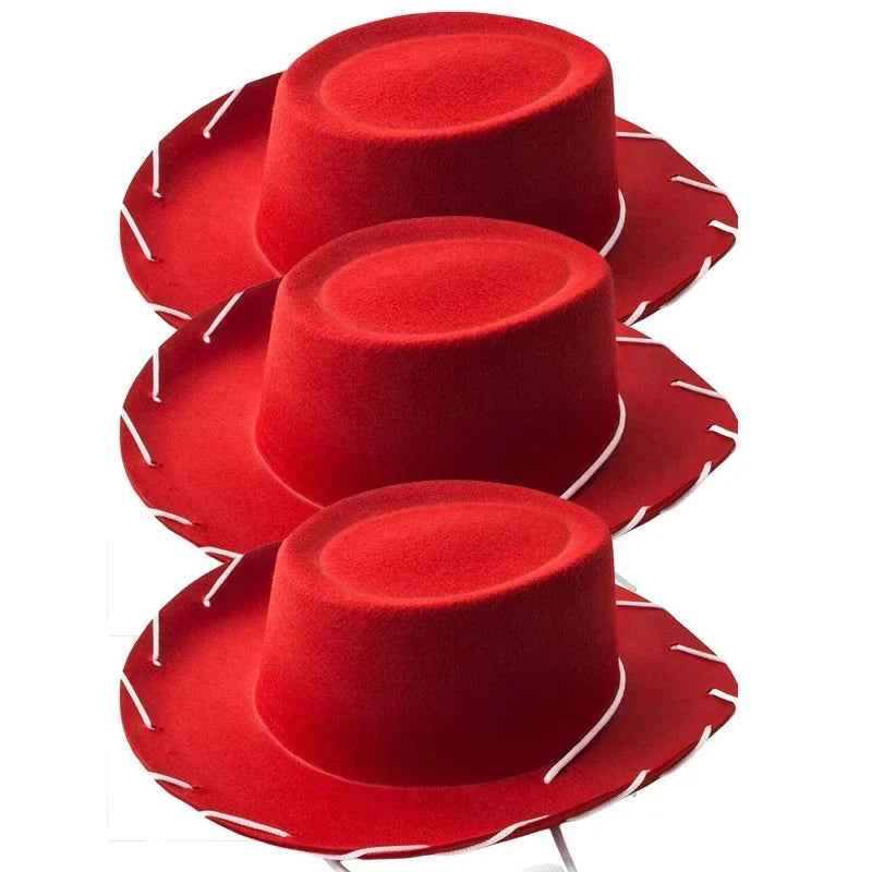 Kids Cowboy Western Hat - Brown Red Costume Accessory for Halloween, Birthday & Theme Parties