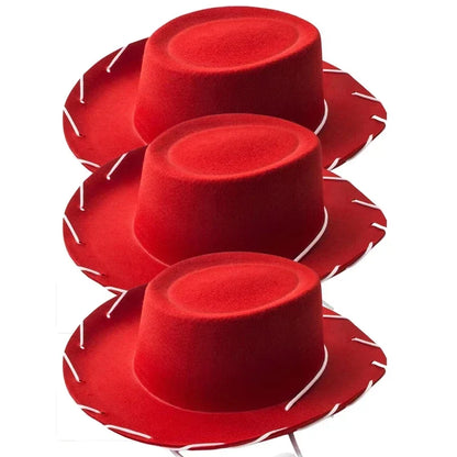 Kids Cowboy Western Hat - Brown Red Costume Accessory for Halloween, Birthday & Theme Parties